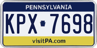 PA license plate KPX7698