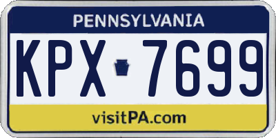 PA license plate KPX7699
