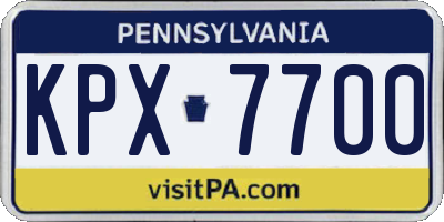 PA license plate KPX7700