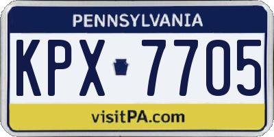 PA license plate KPX7705
