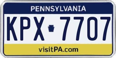 PA license plate KPX7707