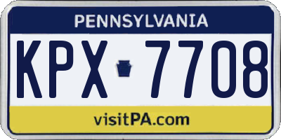 PA license plate KPX7708
