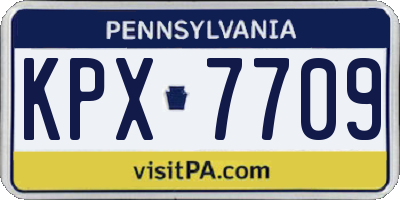 PA license plate KPX7709