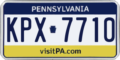 PA license plate KPX7710