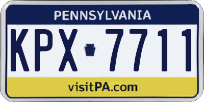 PA license plate KPX7711