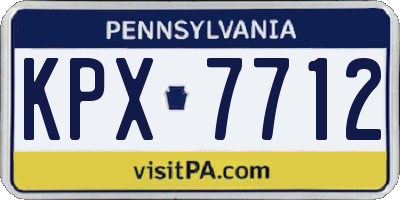 PA license plate KPX7712