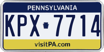 PA license plate KPX7714