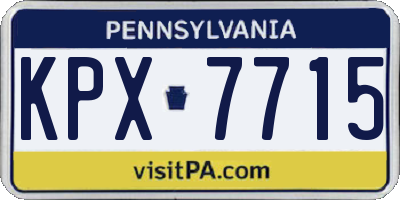 PA license plate KPX7715