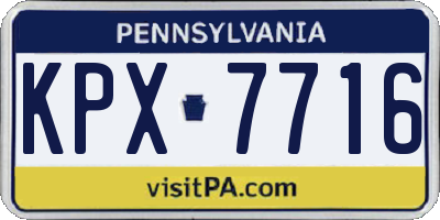 PA license plate KPX7716