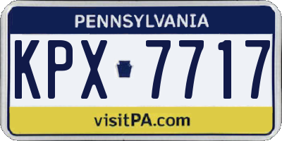 PA license plate KPX7717