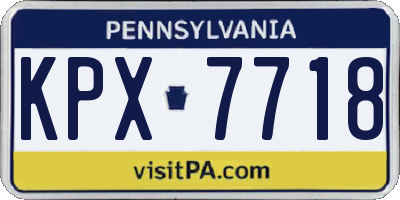 PA license plate KPX7718