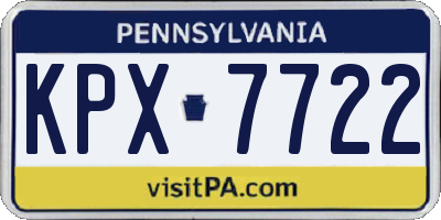 PA license plate KPX7722