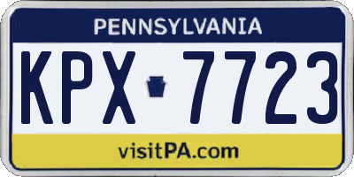 PA license plate KPX7723