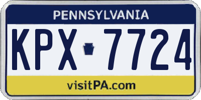 PA license plate KPX7724