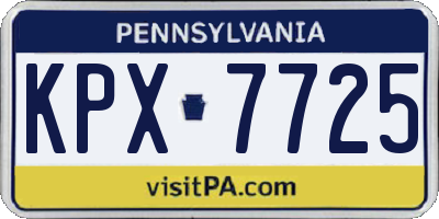 PA license plate KPX7725