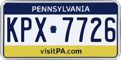 PA license plate KPX7726