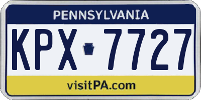 PA license plate KPX7727