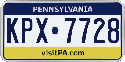 PA license plate KPX7728