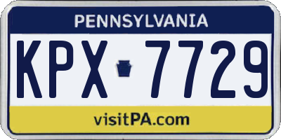 PA license plate KPX7729