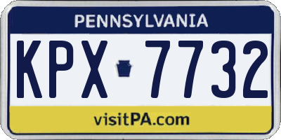 PA license plate KPX7732