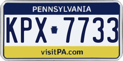 PA license plate KPX7733
