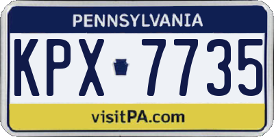PA license plate KPX7735
