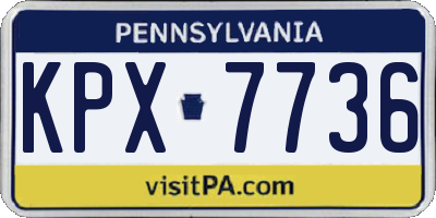 PA license plate KPX7736
