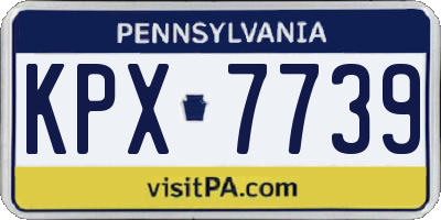 PA license plate KPX7739