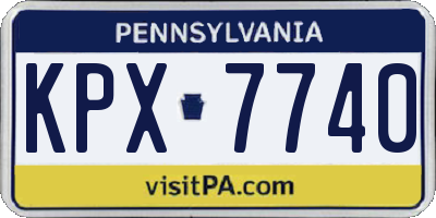 PA license plate KPX7740