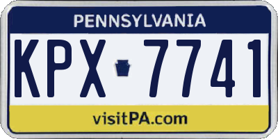 PA license plate KPX7741