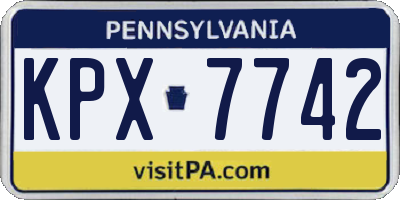 PA license plate KPX7742
