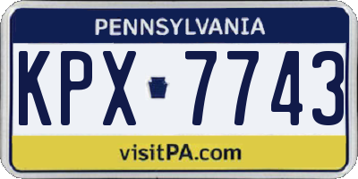PA license plate KPX7743