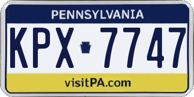 PA license plate KPX7747