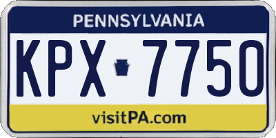 PA license plate KPX7750