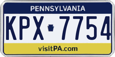 PA license plate KPX7754
