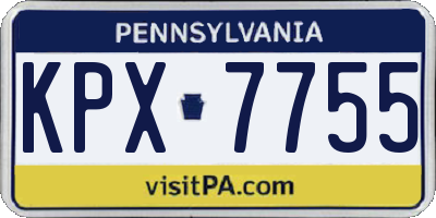 PA license plate KPX7755