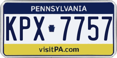 PA license plate KPX7757