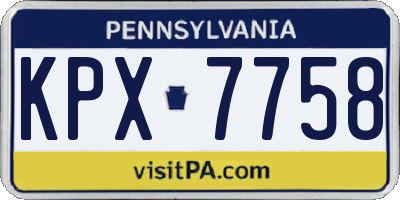 PA license plate KPX7758