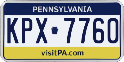 PA license plate KPX7760