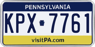 PA license plate KPX7761