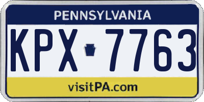 PA license plate KPX7763