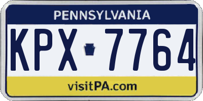 PA license plate KPX7764