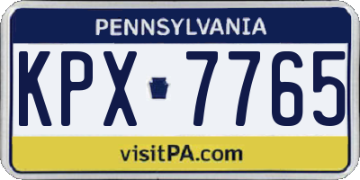 PA license plate KPX7765