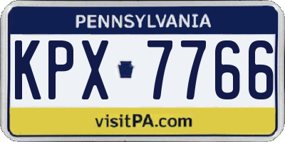 PA license plate KPX7766