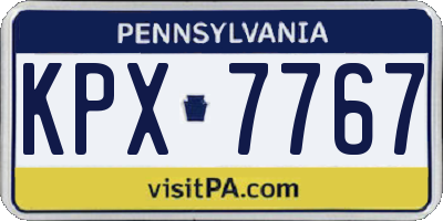 PA license plate KPX7767