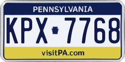 PA license plate KPX7768