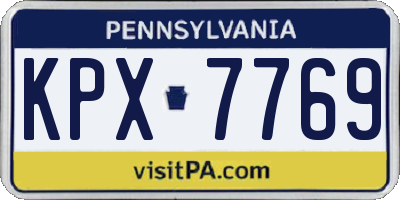 PA license plate KPX7769