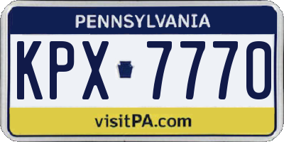 PA license plate KPX7770