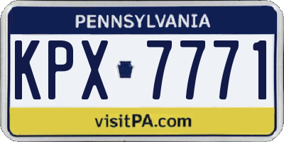 PA license plate KPX7771