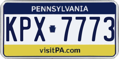 PA license plate KPX7773